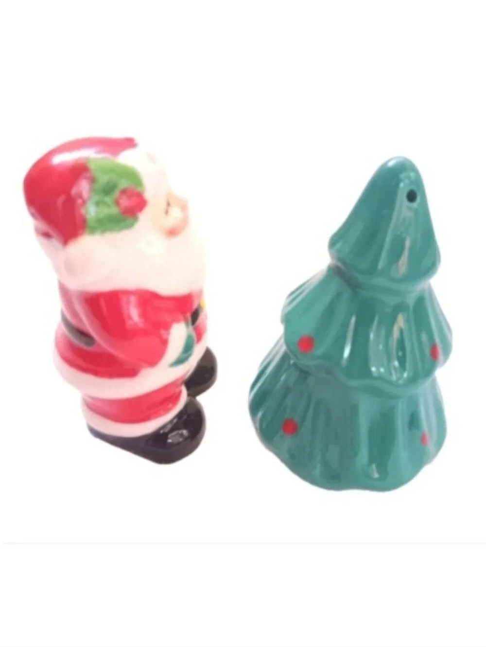 NWOT Celebrate It Ceramic Santa & Christmas Tree Salt & Pepper Shaker